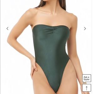 High Thigh Strapless One Piece Swimsuit
